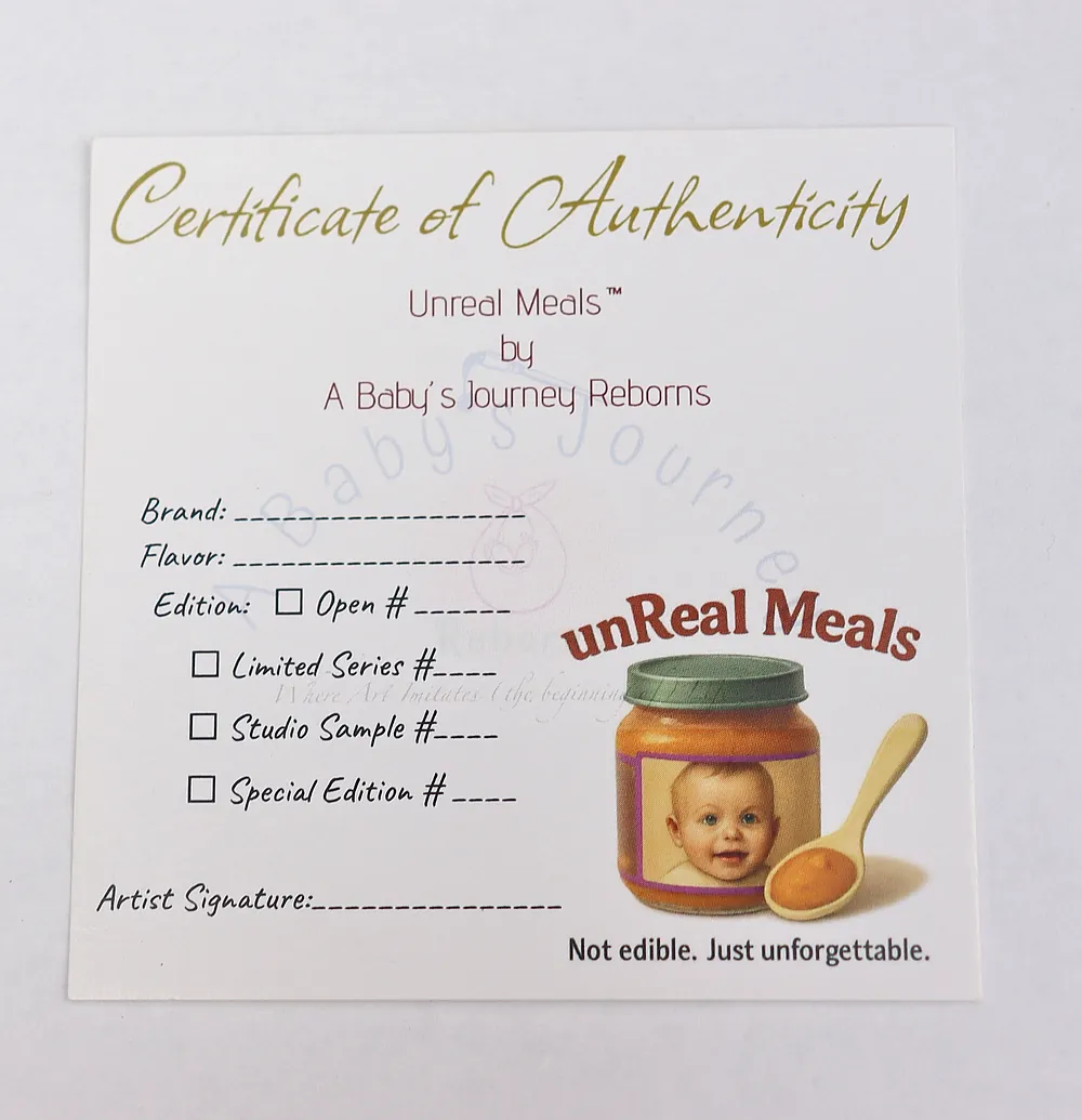 1 jar UnReal Meals fake food-carrots