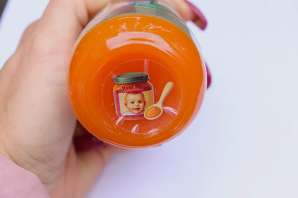 1 jar UnReal Meals fake food-carrots