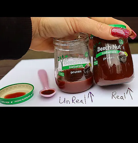 1 UnReal Meals fake food jar-prunes