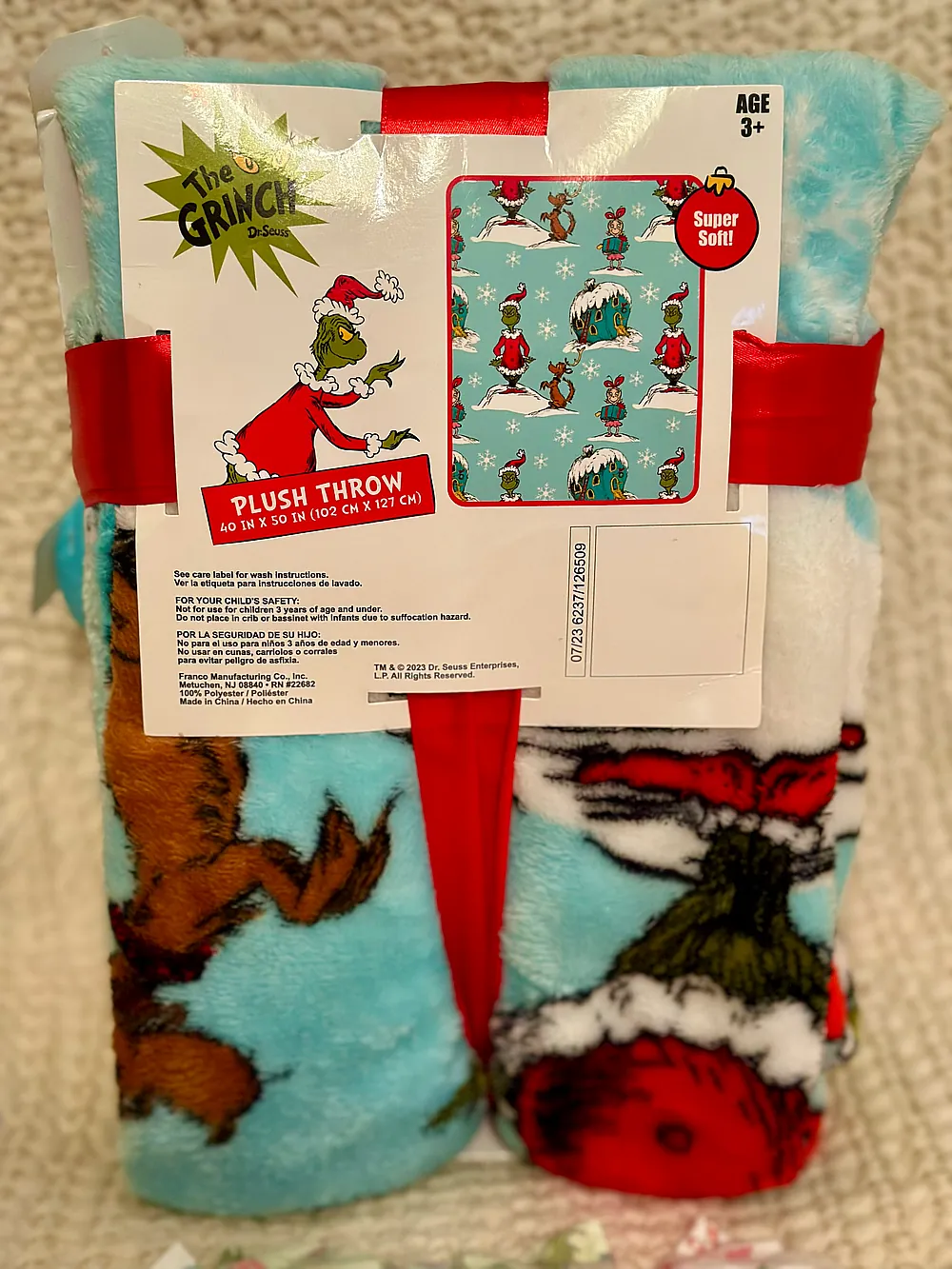 Christmas Grinch blanket bundle