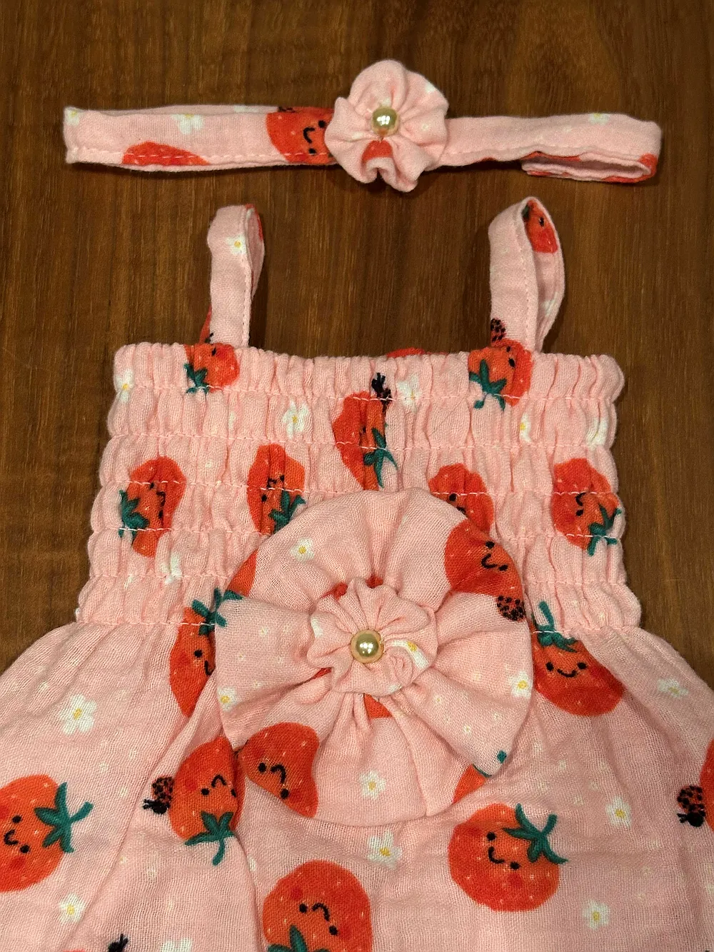 Preemie Strawberry Gown Set